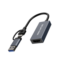 Tarjeta de Captura de Video y Audio 2 en 1 4K HDMI a USB Tipo C 1080p para PC, Transmisión de Juegos, Grabación en Vivo, Formato MP4
