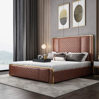 Lit moelleux de luxe pour chambre adulte, nouveau design, cadre en bois massif, capitonné, extensible, taille King/Queen, mobilier de chambre