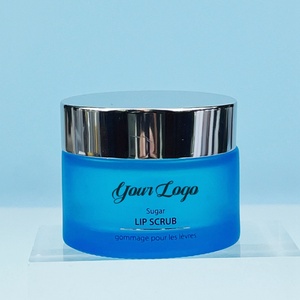 Tarro de vidrio esmerilado azul mate de 5ml, 10ml, 15ml, 20ml, 30ml, 50ml, 60ml, 100ml para cosméticos, crema hidratante para el cuidado de la piel, con tapa plateada. - Product Image 3