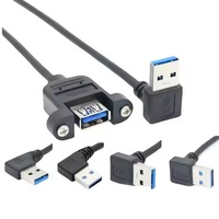 Cable de Extensión USB 3.0, Transferencia de Datos de 5 Gbps, 90 Grados, Macho a Hembra, Revestimiento de PVC con Blindaje Trenzado, para Cámara de Computadora