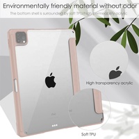Étui transparent pour tablette Apple iPad Pro 11 2025 M5 2024 M4 Air 11 M3 pouces, housse en cuir PU avec support et porte-stylet