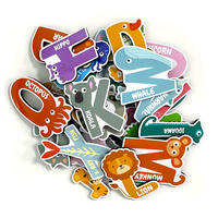 Huruf magnetik mainan Styling hewan untuk anak-anak magnet kulkas tongkat kertas warna-warni ABC alfabet Set mainan Upper