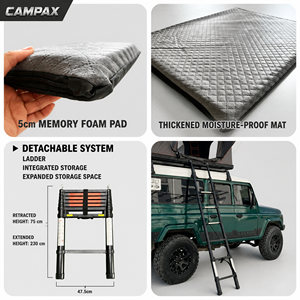 Carpa de Techo Rígida con Elevación por <span class=keywords><strong>Helicóptero</strong></span>, Doble Capa de Tela Oxford, para 2-3 Personas, 4 Estaciones, para Overlanding en SUV, Dachzelt - Product Image 4