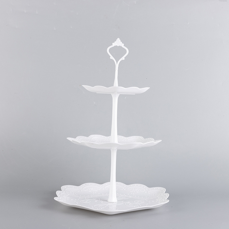 Forme de fleur blanche à 3 niveaux (16,5 cm/21,5 cm/28 cm)