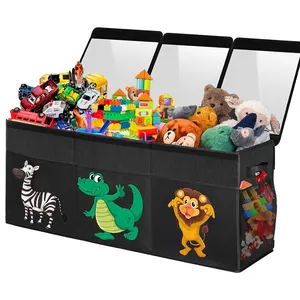 Wholesale High Quality Children Cartoon Toy Chest Foldable Toddlers Toy Storage Box Large Capacity Toy Organizer