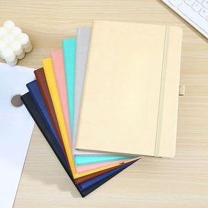 Papeterie personnalisée A5, carnet personnalisé en cuir PU, couverture rigide en cuir, sangle élastique, avec logo - Product Image 4
