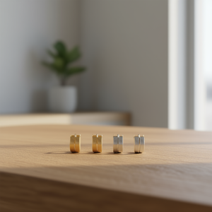 Orecchini a Cerchio Acero 6mm in Acciaio Inossidabile Oro e Argento, Gioielli alla Moda Unisex - Product Image 3