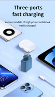 NIUBAILE Chargeur rapide personnalisable 140W PD3.1/QC3.0 2 ports Type-C 1 port USB Global 100-240V Écologique ABS/PC Ignifuge Écouteurs