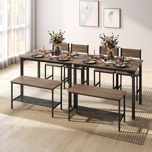 Cross-border multifunctional modern minimalist bench and dining <b>table</b> set combination for small apartments, restaurants, and - Product Image 3