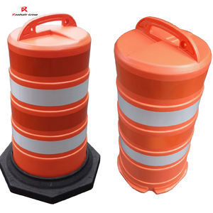 ROADSAFE Barriera Stradale a Tamburo Rossa per il Traffico Sudamericano, Barriera di Sicurezza Arancione Resistente per Recinzione Stradale - Product Image 1