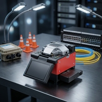 Soudeuse à fibre optique intégrée FTTH de qualité industrielle avec alignement cœur à cœur 3-en-1, support de fibre et écran tactile pour FTTX