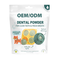 Poudre dentaire pour chien, mélange de poudre nettoyante pour les dents de chien, OEM, longue durée, postbiotique, mélange d'enzymes dentaires pour soutenir la santé bucco-dentaire des chiens