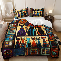 Ensemble de housse de couette en polyester à imprimé floral numérique moderne personnalisable - Utilisation domestique, faible MOQ, toutes tailles et motifs