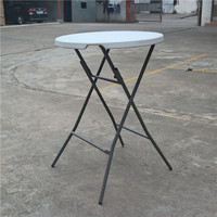 Table de bar haute pliable en plastique de 80 cm de diamètre, polyvalente pour les hôtels, les entrées, les fermes, les gymnases, les ateliers, les écoles, les supermarchés
