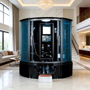 Phòng xông hơi gia đình cỡ lớn tiêu chuẩn ngoài trời, có vòi sen trên cao, bồn tắm massage, cabin tắm bọt khí, kèm TV và gương - Product Image 2