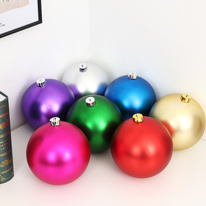 Handmade 15/20/25/30CM Mirror/Matte/Glitter Shatterproof Plastic <b>Balls</b> Christmas Ornaments for Shopping Mall Decorative Tree - Product Image 3