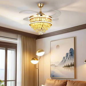 Crystal <b>Ceiling</b> <b>Fan</b> Light Fixture Fandelier with <b>Remote</b> 6 Speed Reversible Motor Indoor Decorative Lighting for Home Hotel - Product Image 3