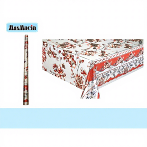 Rollo de Mantel con patrón floral de proveedor a granel al por mayor 137x20m diseño rectangular de tela para hoteles y bodas - Product Image 1
