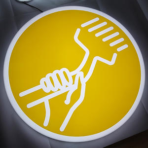 Fuera de la puerta de publicidad redonda cajas de luz LED caja de luz de exhibición de acrílico signo para tienda de negocios - Product Image 2