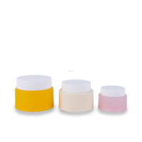 100g pots cosmétiques en plastique Orange Double paroi PP matériel soins de la peau recyclable utiliser des pots en plastique pour l'emballage cosmétique