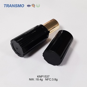 Tubes de gloss à lèvres en plastique noir de luxe de 3,8 g avec logo personnalisé, bouchon à vis, contenants pour rouge à lèvres, cosmétiques et fard à joues - Product Image 4