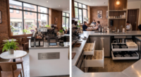 Vitrine en verre pour café, présentoir en verre avec éclairage pour comptoir de restaurant