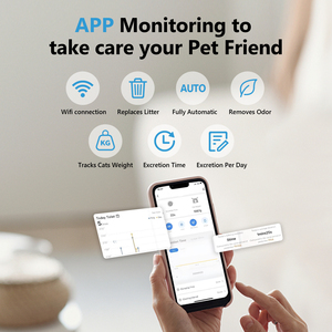 Intelligent Luxury Self-Cleaning Odor Control <strong>Cat</strong> <strong>Litter</strong> <strong>Box</strong> Extra Large Open Automatic Plastic Smart <strong>Litter</strong> Pan WiFi Enabled - Product Image 5