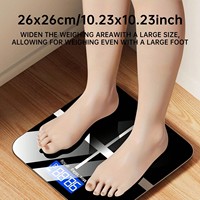 Timbangan Kamar Mandi Digital Monitor Berat Badan Maksimal 180kg Layar LED Definisi Tinggi Indikasi Suhu Dalam Ruangan untuk Penggunaan Sehari-hari