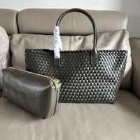 Sac à Main Tressé Haut de Gamme Simple et Tendance pour Femme, Sac à Bandoulière en Cuir Véritable, Sac Shopping de Luxe, Sacs à Main Mode