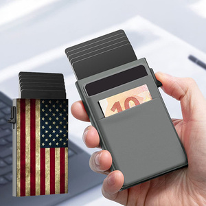 Elegante Mini alluminio RFID blocco porta carte e Pop-Up <span class=keywords><strong>portafoglio</strong></span> soldi Design alla moda con chiusura <span class=keywords><strong>a</strong></span> <span class=keywords><strong>Clip</strong></span> per carte di credito - Product Image 2