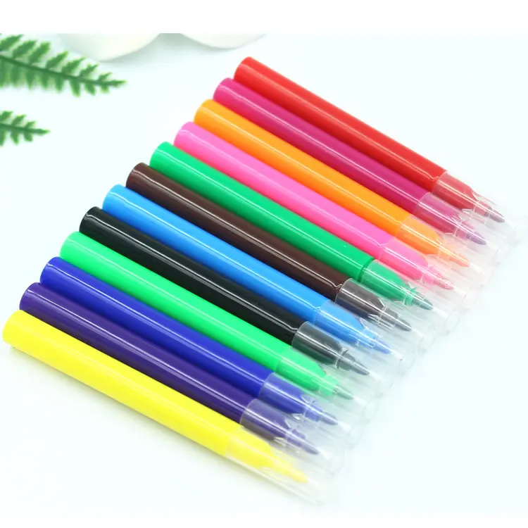 מחיר מפעל סיטונאי צבעי מים ילדים ילדים רחיץ זול 6 12 צבעים סט עט מרקר