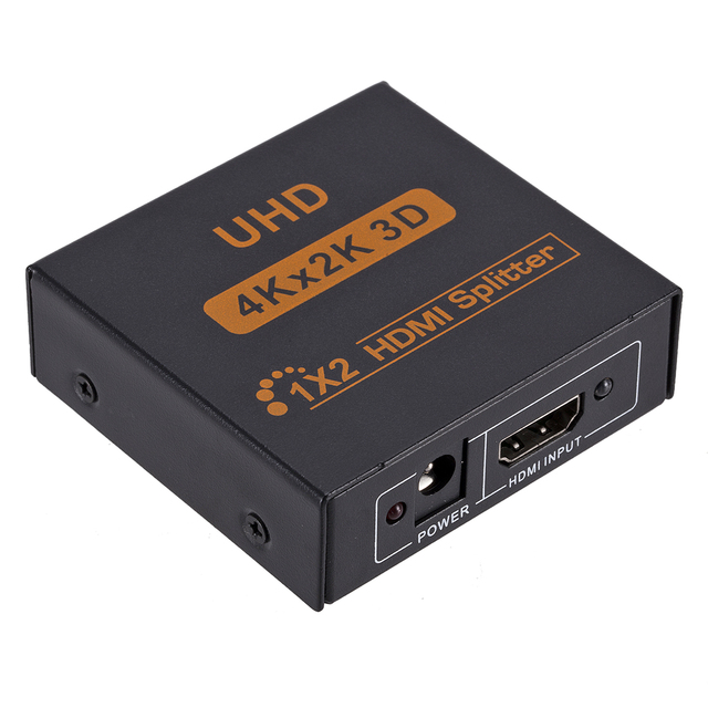 High Quality Cheap 2/4 Ports Adapter Certified Ultra HD 4Kx2K Full HD 1080P 3D Splitter Metal Housing HDCP 2.0 CE/FCC/ROHS Black
