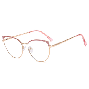 MS 82028แว่นตา<span class=keywords><strong>2022</strong></span>ใหม่แมวตาออกแบบสุภาพสตรีชุดเยาวชนโลหะกรอบขนาดใหญ่ธรรมดาต่อต้านสีฟ้าแสงแว่นตา - Product Image 3