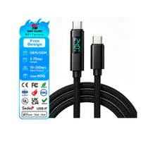 Kabel Layar Digital Fungsi Penuh USB4 240W PD 40Gbps 8K 60Hz E-Mark Smart Chip Nylon Braided untuk Laptop MacBook