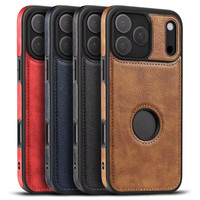 Étui pour iPhone 18 Pro, coque arrière en cuir PU, coque de téléphone portable souple en TPU pour iPhone 15 16 18 Pro Max S26 S25 Ultra
