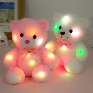 ตุ๊กตาหมีวาเลนไทน์สีสันสดใส ขนาด 22 ซม. มีไฟ LED ของขวัญสำหรับสาวๆ ตุ๊กตาหมีนุ่มนิ่มเรืองแสง ตุ๊กตาหมีการ์ตูน หมอนตุ๊กตาหมี - Product Image 2