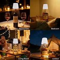 Lampe de table LED rechargeable pour bouteille de vin, idéale pour la décoration de restaurants et bars, intensité réglable, sans fil, en ABS, lampe de bureau moderne à batterie, chargement USB
