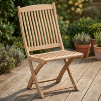 Chaise de jardin pliante d'extérieur en teck massif, durable, imperméable, écologique, design moderne, confortable et portable