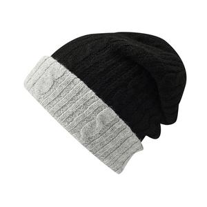 Gorros de punto grueso y suave para mujer, de mezcla de lana y acrílico, con colores retorcidos, de dos tonos, estilo cable, holgados, para invierno, con diseño de bonnet acanalado. - Product Image 2