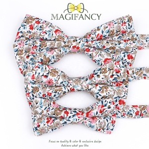 Ensemble de 3 tailles de nœud papillon en coton floral pour parents et enfants Chic Kid <span class=keywords><strong>Baby</strong></span> Pet Men Butterfly Father Son Party Dinner Wedding Gift Accessory - Product Image 2