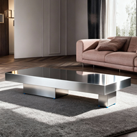 Table basse en acier inoxydable de qualité supérieure, durable, avec un design moderne intégré pour salon, hall d'hôtel, bureau, salle de séjour