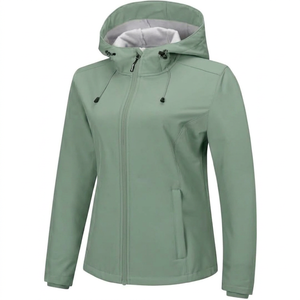Chaqueta Softshell para Mujer con Capucha, Impermeable, Transpirable, Cortavientos, Ligera, para Invierno y Actividades al Aire Libre - Product Image 1