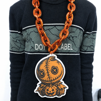 Collier de grande taille personnalisable, collier lumineux à LED, logo d'équipe, chaîne en mousse surdimensionnée, chaîne en or pour les fans de football
