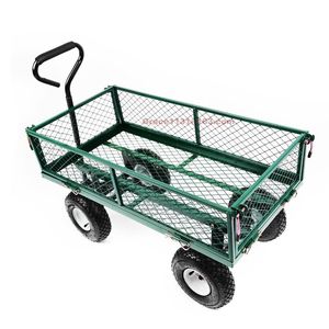Carro de jardín de acero 2 en 1 de alta resistencia, vagón utilitario de capacidad de 500 LBS, neumáticos de 10 \ ", plataforma de malla extraíble con giro en U de 240 ° - Product Image 4