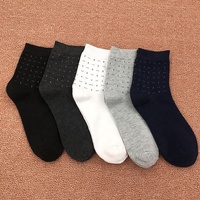 Chaussettes en coton pour hommes, respirantes, pour tenue de travail