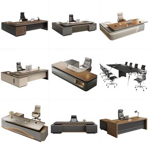 Scrivania Direzionale Moderna con Libreria Integrata, Scrivania per Manager in Legno Moderno - Product Image 6
