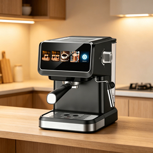 Cafetera <span class=keywords><strong>espresso</strong></span> Anbolife con control táctil, <span class=keywords><strong>20</strong></span> bares, <span class=keywords><strong>20</strong></span> ajustes de molienda, filtro de 51 mm, potente espumador de leche, bloque térmico, para el hogar. - Product Image 5