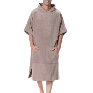 Serviette <span class=keywords><strong>poncho</strong></span> à capuche unisexe en coton éponge 100% pour adultes avec broderie personnalisée pour le surf, la plage, la piscine, le <span class=keywords><strong>bain</strong></span> - Product Image 3