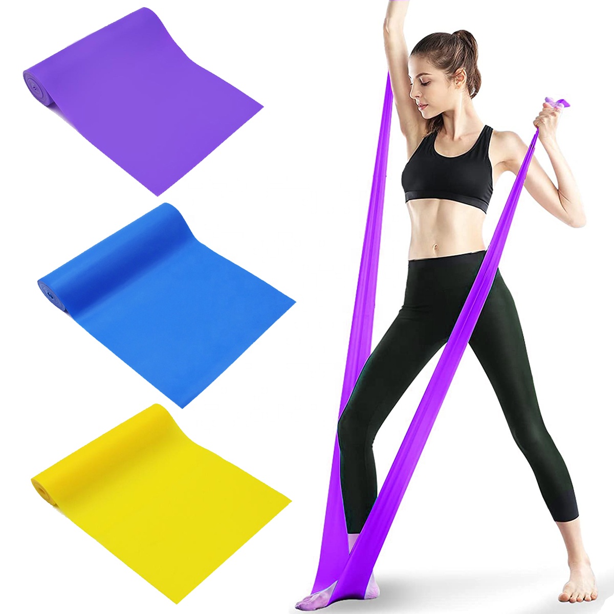 Bande élastique de résistance en Latex TPE, tissu élastique de haute qualité pour étirements, exercices de fitness, Yoga, Pilates à domicile