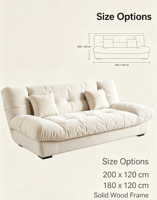 Sofá Cama Convertible Moderno de Terciopelo, Sofá Plegable de Espuma de Alta Densidad para Sala de Estar, Apartamento, Habitación de Invitados
